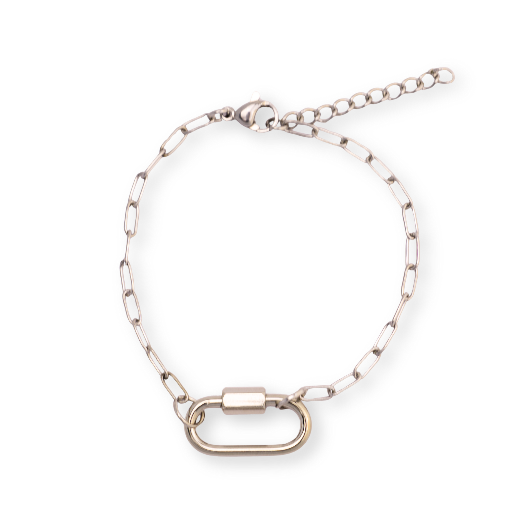 Mini Paperclip Carabiner Charm Keeper Bracelet