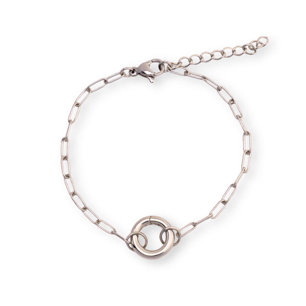 Mini Paperclip Charm Keeper Bracelet