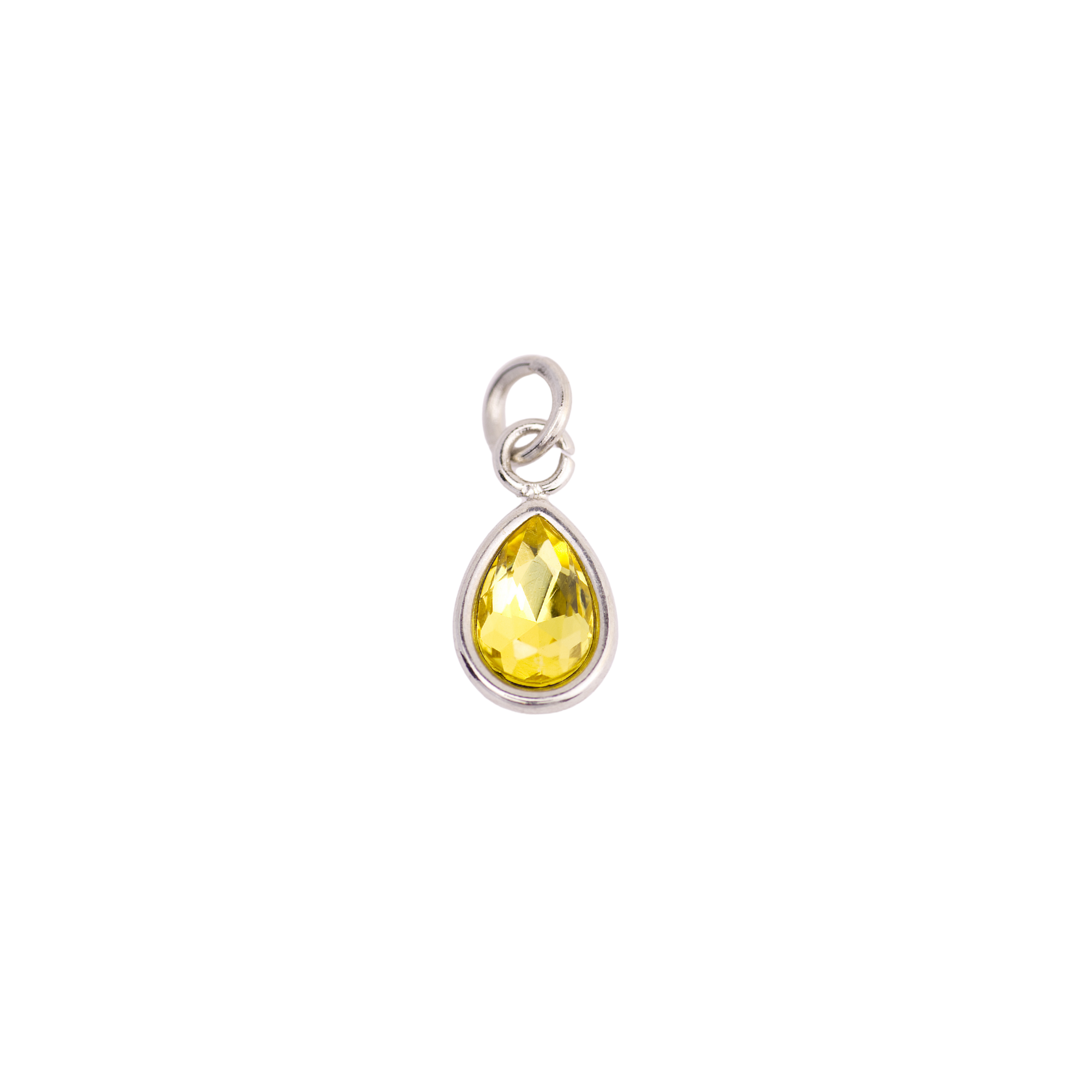 November Citrine Teardrop Birthstone Charm