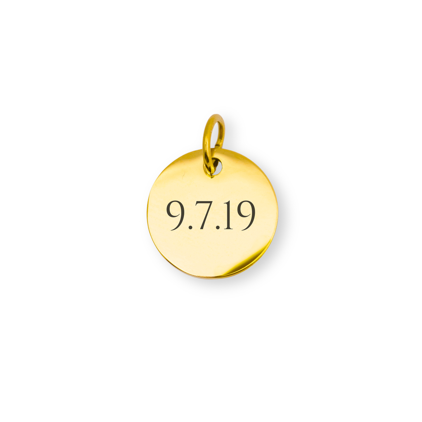 Classic Engraving Circle Charm