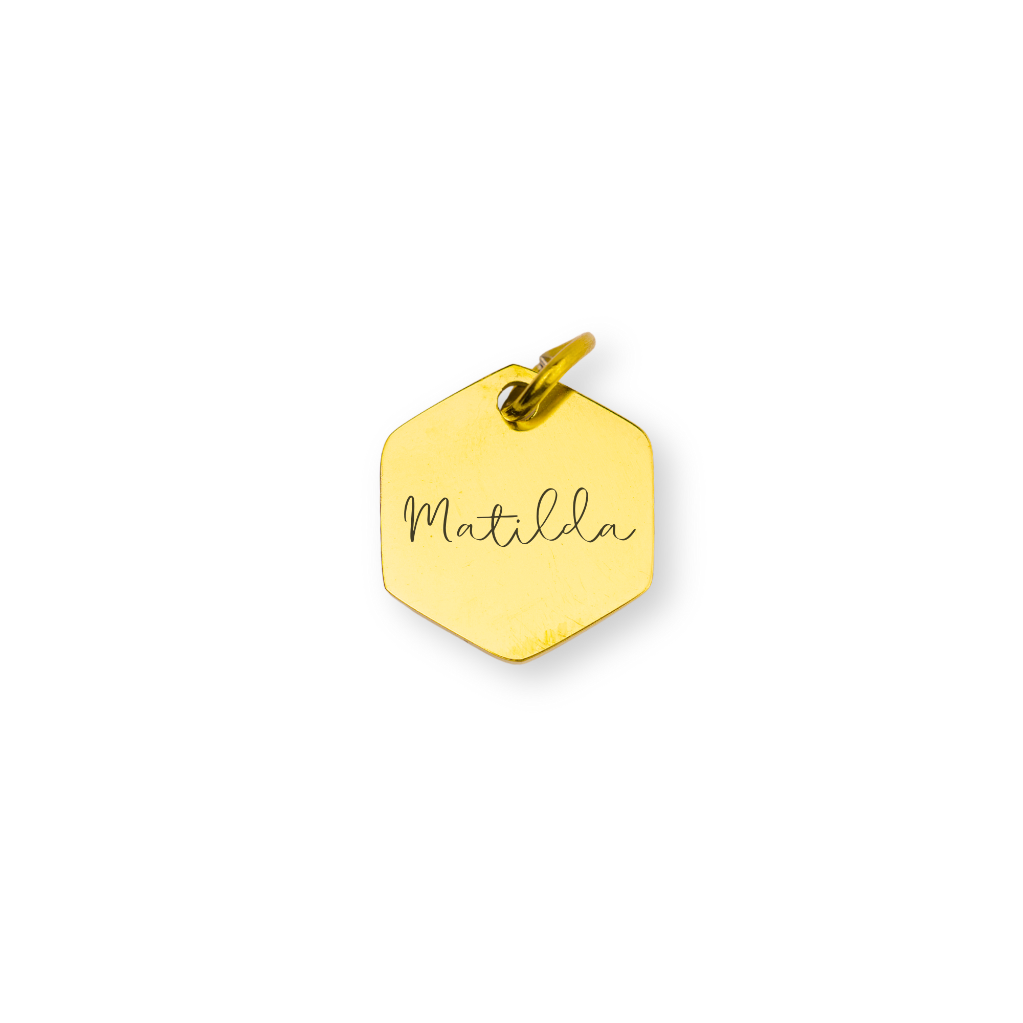 Classic Engraving Hexagon Charm