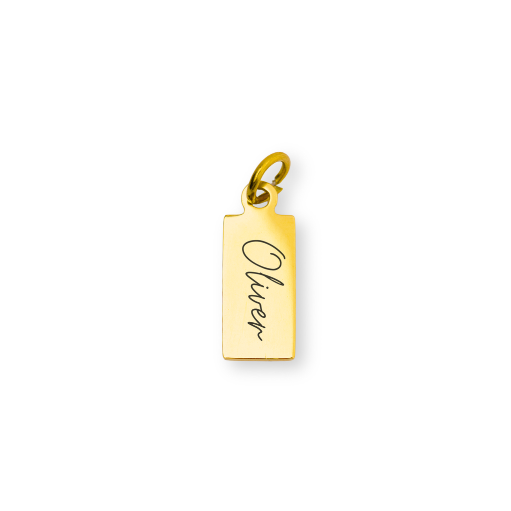 Classic Engraving Tiny Tag Charm