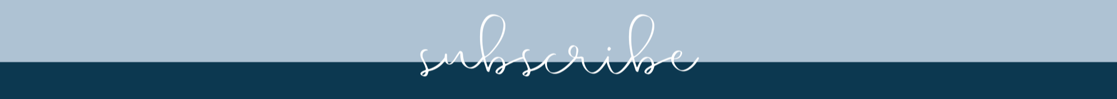 Call to action with 'subscribe' text on a blue and navy gradient background